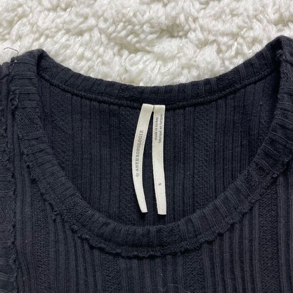 Anthropologie Robin Ribbed Black Tank Top - Picture 4 of 5
